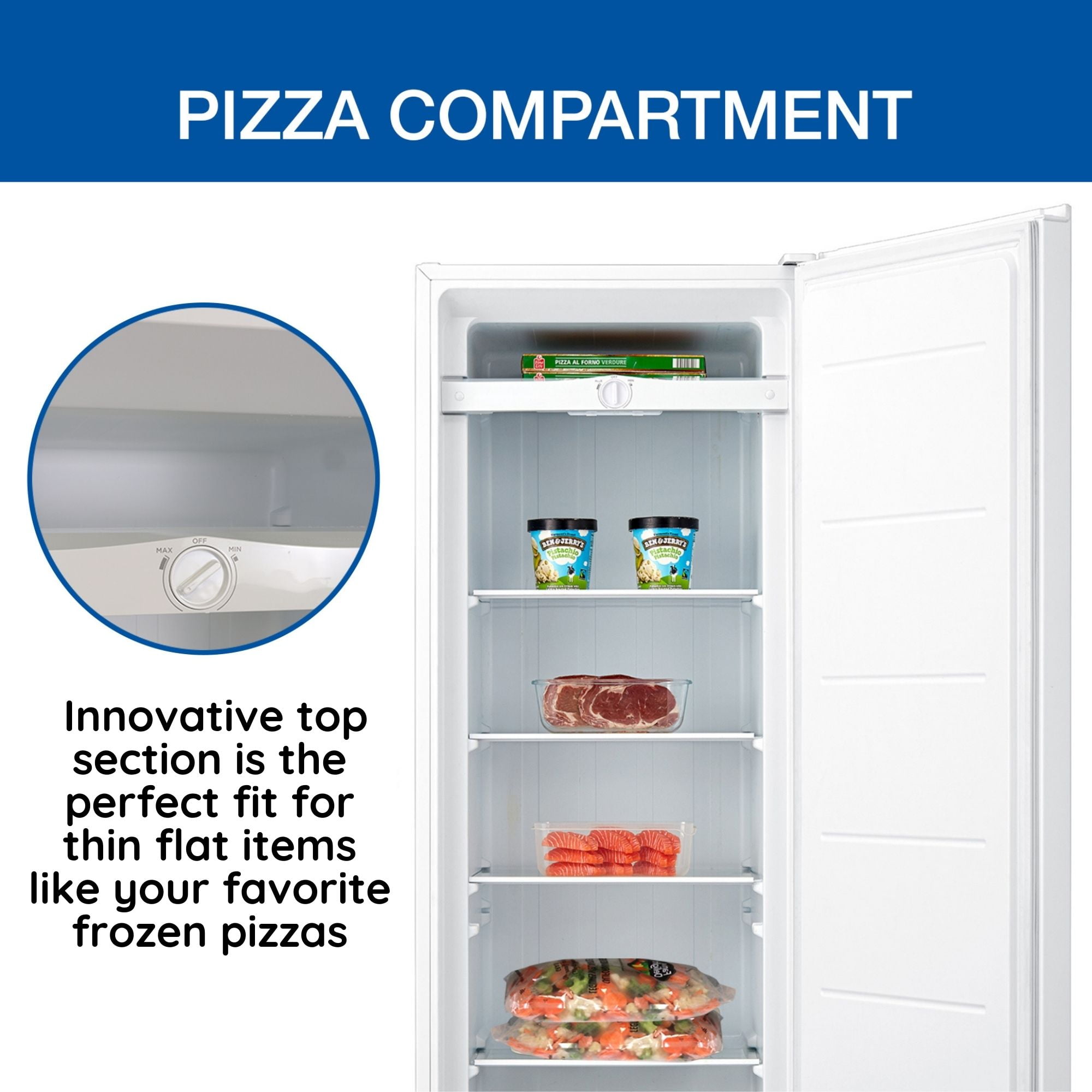 Koolatron® Compact Upright Freezer, White, 200 liter/7.0 Cu ft, Garage Ready