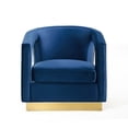 thumbnail image 5 of Modway Frolick Performance Velvet and Stainless Steel Armchair in Navy, 5 of 9