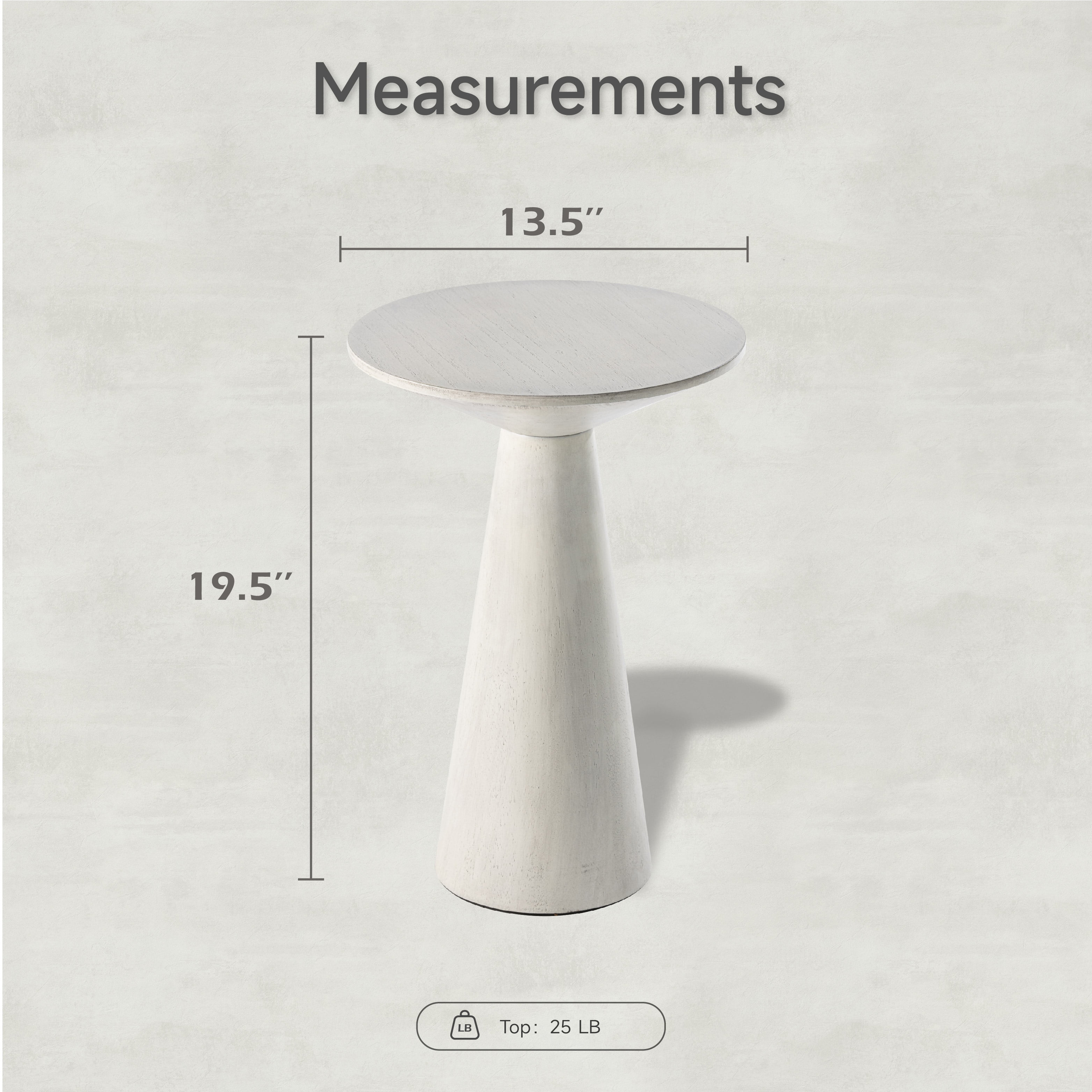 COZAYH Farmhouse Pedestal Small End Table Round Martini Table Wood Plant Stand Rustic Drink Table for Small Space Living Room, Bedroom, White