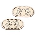 thumbnail image 3 of 2 Pcs Base de Sac en Bois pour Bricolage Manuel en Forme d'Elliptique, 3 of 8