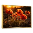 thumbnail image 2 of Designart "Meadow Of Poppies At Sunset" Poppies Floater Framed Wall Art Living Room, 2 of 5