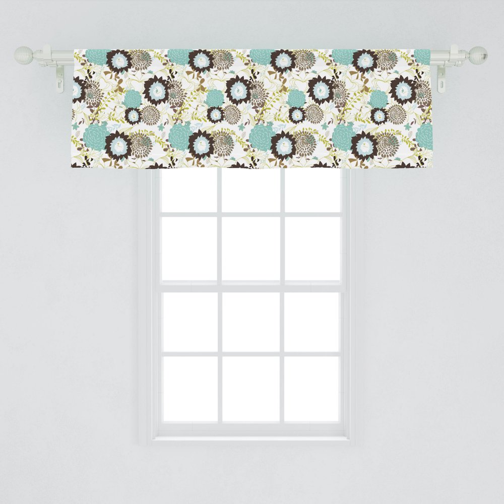 Vintage Window Valance, Abstract Pattern of Old Fashioned Exotic