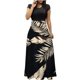 thumbnail image 2 of ICHUANYI Clearance Women's Floral Print Colorful Summer Dress Short Sleeve Dresses Beach Casual Maxi Sundress(Black, L) ICHUANYI WER2023081107511, 2 of 5