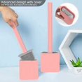 thumbnail image 4 of Cepillo de baño de silicona revolucionario con soporte, de secado rápido, flexible, TPR, antirayaduras, para inodoro de baño (rosa), 4 of 5