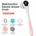 thumbnail image 2 of Fmxomd Electric Body Brush Back Scrubber for Shower - Rechargeable Exfoliating Bath Brush with 5 Heads - Deep Cleansing & Massaging - Pink Waterproof Shower Brush, 2 of 9