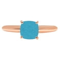 thumbnail image 2 of 2.5 ct Cushion Cut Simulated Turquoise Solitaire Engagement Ring for Women in 14K Rose Gold, 2 of 2