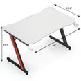 thumbnail image 6 of Homall 44" Z-Shaped Gaming Desk Carbon Fiber Surface Desk with Cup Holder & Headphone Hook, White, 6 of 7