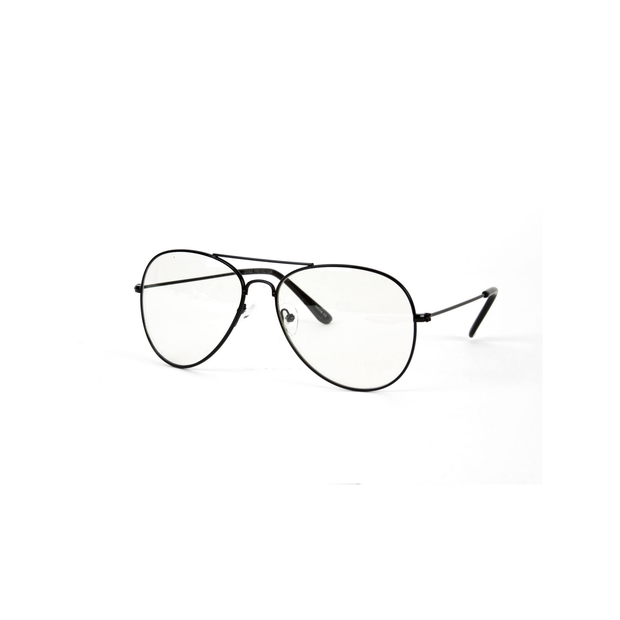 New Non Prescription Premium Aviator Clear Lens Glasses Black Walmart