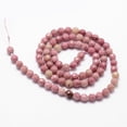 thumbnail image 2 of 1Strand Natural Rhodonite Beads Strands Faceted Round Pale Violet Red 6mm Hole: 1mm about 61pcs/strand 14.9 inch~15.1 inch, 2 of 3