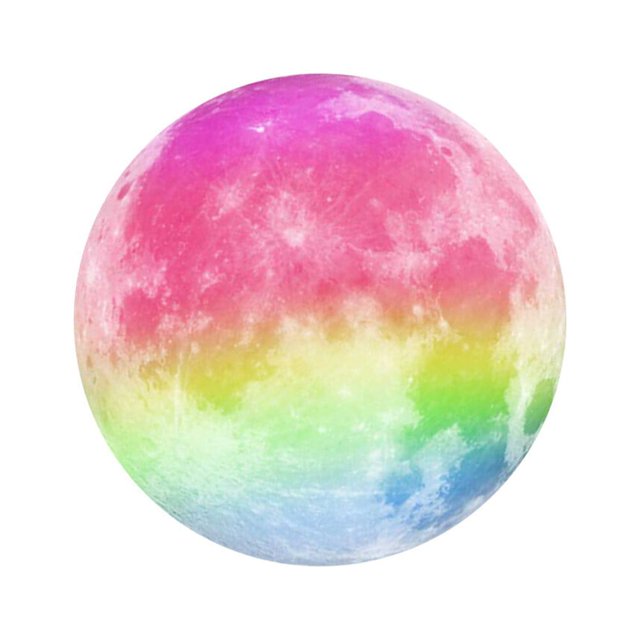 OULII 1Pcs PVC Luminous Moon Stickers Blue Light Decorative Removable Wall Decals for Bedrooms
