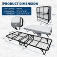 thumbnail image 2 of Foldable Guest Bed with 4" Memory Foam Mattress – Folding Bed for Adults, Metal Frame, Roll Away & Space Saving – For Office, Apartment, 3 Sizes, 2 of 7