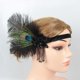 thumbnail image 2 of Tocado de mujer, Diadema vintage, Tocado flapper, Diadema de plumas de pedrería, Diadema, 2 of 4