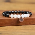 thumbnail image 5 of COAI Lotus Charm Black Tourmaline Moonstone Stone Bracelet, 5 of 5