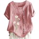 thumbnail image 2 of Pntutb Mujer Verano Casual Cuello Redondo Manga Corta Impreso Camisa Suelta Tops Blusa Pntutb Pntutb-621, 2 of 3