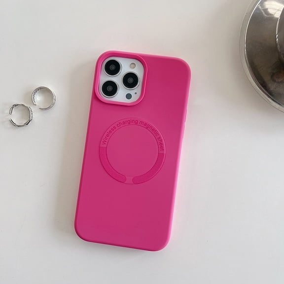 SaniMore Case for iPhone 13 Pro Max 6.7" 2021, Shockproof Soft Elastic TPU Backplane Magnetic Shell Wireless Charging Slim Lightweight Protective Cover for iPhone 13 Pro Max, Rose