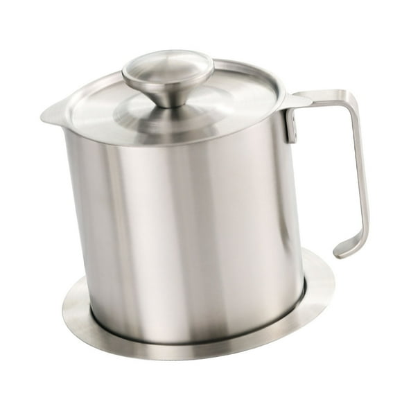 Food Oil Container, 304 Stainless Steel Bacon Grease Container Multipurpose for Cooking