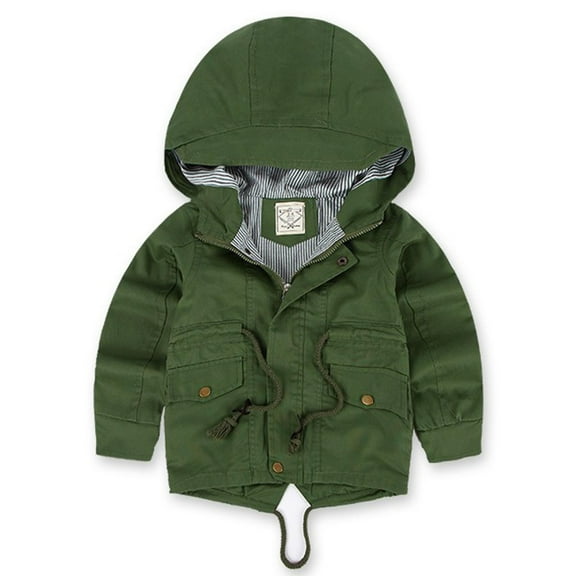 Spazoro Kids Girls Outwear Jackets, Warm Cute Hooded Winter Cotton Coats for Girls Army Green Size 7-8T