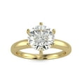 thumbnail image 2 of 2 Carat Round Brilliant Moissanite Solitaire Engagement Ring in 14k Yellow Gold (G-H, VS, cttw) 6-Prong Size 7 by Beverly Hills Jewelers, 2 of 5