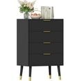 thumbnail image 7 of Fluted 4 Drawer Dresser Tall White Dresser with Gold Metal Handles Small Dresser Storage Chest Cabinet Organizer Wood Chest of Drawers for Bedroom,Living Room,Hallway,Entryway, 7 of 7