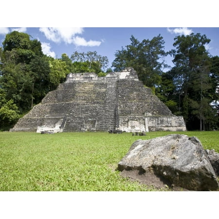 Plaza a Temple, Mayan Ruins, Caracol, Belize, Central America Print Wall Art By Jane