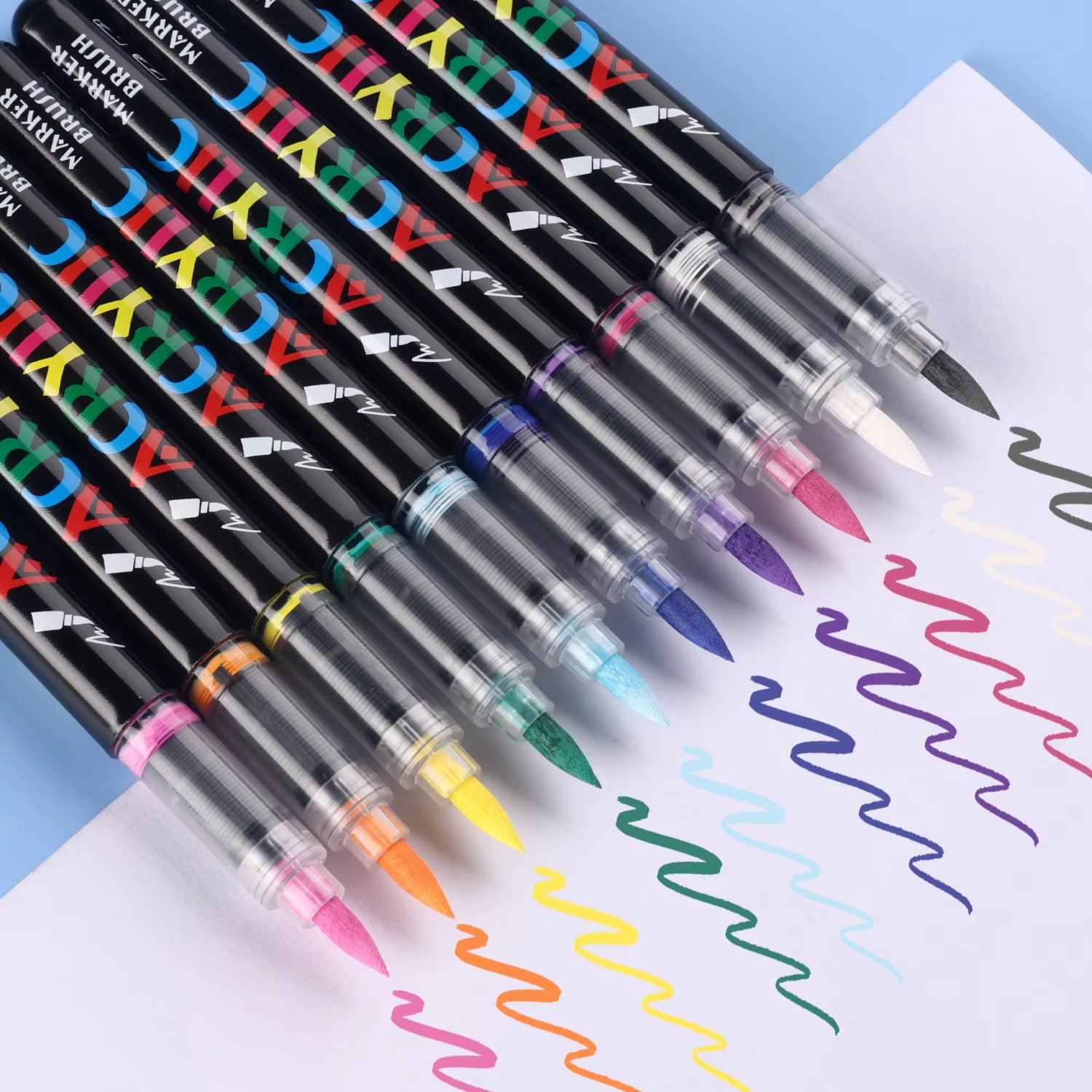 12-60 Colors Direct Liquid Acrylic Paint Marker Sets Professional Drawing Soft Brush Tip Pens Art Supplies Back To Art studio