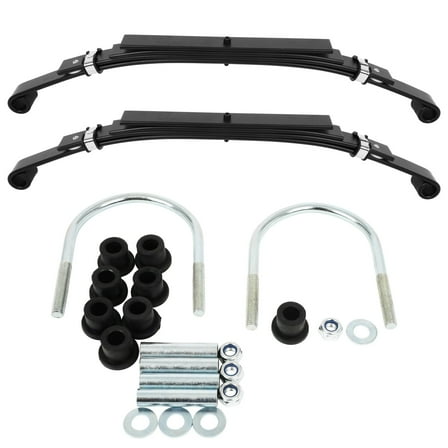 29.93"Length 4-Leaf Double Eye Trailer Springs &install Kit1.74"Wide Rated Trailer Axles fit for EZGO and 1994-2009 for Gas TXT and Medalist golf cart models (2PC)