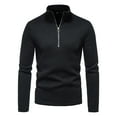 thumbnail image 2 of Men's 1/4 Zipper Pullover,Fleece Sweatshirt for Men Stand Collar Quarter Zip Pullover Top Big and Tall Long Sleeve Solid Cozy Sweater Shirt Plus Size, 2 of 5