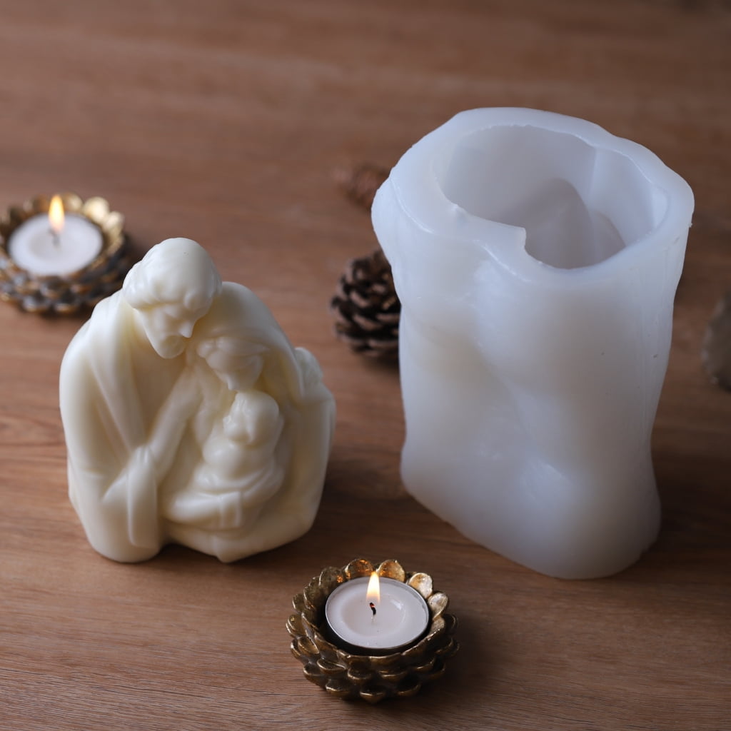 ZPAQI Madonna and Child Silicone Candle Mold - DIY Resin Craft Set