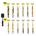 thumbnail image 2 of Titanium Combination Drill Tap Bit Set 52PCS SAE and Metric Tap Bits Kit for Screw Thread Drilling Tapping Deburring, 2 of 4