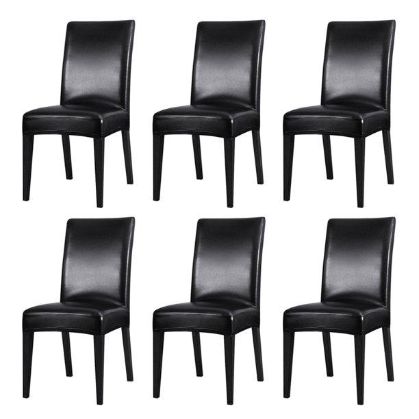 PU Faux Leather Short Dining Room Chair Seat Cover Slipcovers, Wedding
