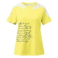 thumbnail image 2 of Camisas de Manga Corta para las Mujeres Impresión Cuello Redondo Suéter Encaje Camisa, Blusa de Verano Casual para las Mujeres, 2 of 4