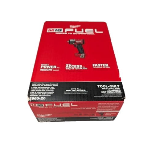 Milwaukee 2960-20 M18 FUEL 3/8" Mid-Torque Impact Wrench with Friction Ring – 600 ft-lbs Torque, Compact Design, 4-Mode Control, Brushless Motor (Bare Tool)