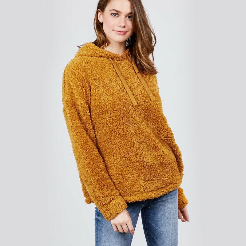 MEK Group Women’s Cozy Fur Sweatshirt Sweater Long Sleeve Pullover