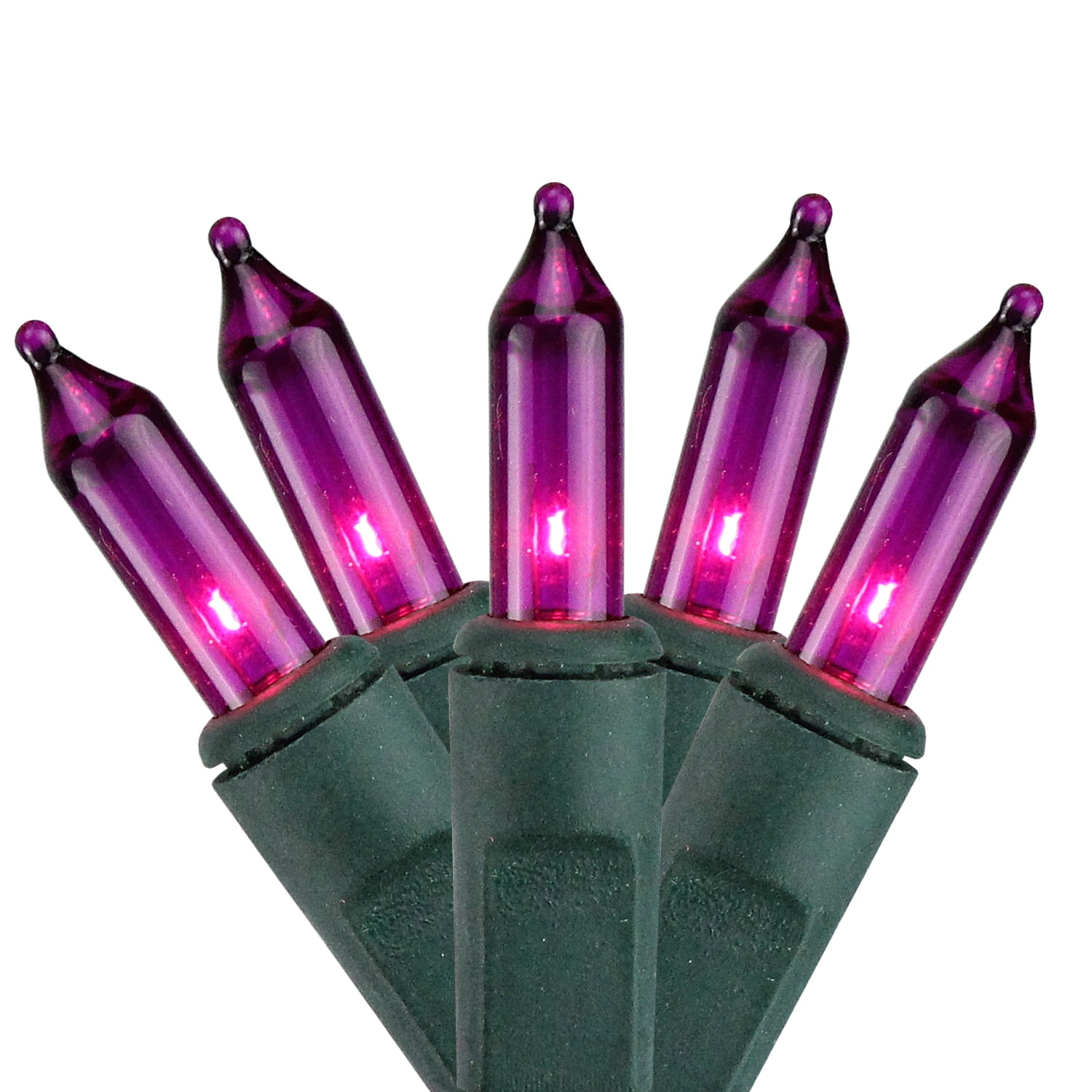 150ct Purple Mini Incandescent Christmas Light Set, 37.5' Green Wire