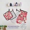 thumbnail image 5 of Daisies and Tulips Flower 5 Pcs Kitchen Set Heat Resistant Oven Mitts and Non-Slip Pot Holders with Adjustable Cooking Apron, 5 of 6