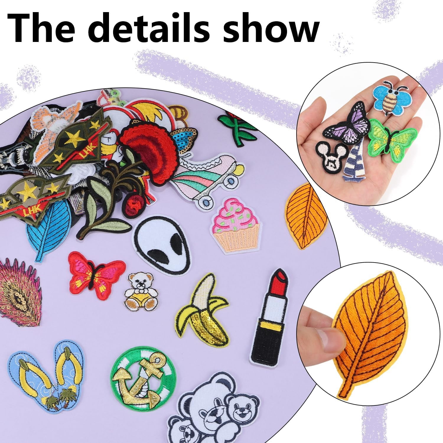 Embroidered Patches 30-Piece Assortment, Sew On And Iron On Applique For Clothing, Jacket, Bag, Jeans And Hat Decor