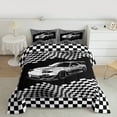 thumbnail image 2 of Homewish Grey Sport Car Full Size Comforter Sets 3-Piece for Kids Children Teens,Car Theme Bedding Comforter Set,Geometric Plaid Gird Lightweight Bedding Sets,Lightweight Room Decor, 2 of 8