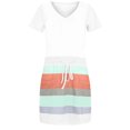 thumbnail image 6 of USSUMA Sundresses for Women Casual Summer, Women Summer Dresses Sleeveless Striped Lace Up Drawstring Dress V Neck Drawstring Sling Sun Dress, 6 of 6