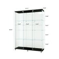 thumbnail image 2 of mteryoing Glass Display Cabinet 4-Shelf Curio Cabinets Floor Standing Bookshelf Glass Display Case Corner Cabinet For Office Living Room, 2 of 6