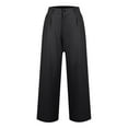 thumbnail image 5 of Huankd Wide Leg Stretchy Work Pants Pull on Business Casual Pants for Women High Waisted Slacks Dress Pants Black L, 5 of 7