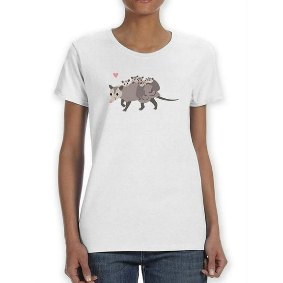 Mom Opossum Shaped T-Shirt Women -Image by Shutterstock, Female Small