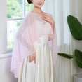 thumbnail image 4 of Eoperou Women Bridal Shawl Round Neck Front Low Back High Grown Shawl Solid Color Thin Sunscreen Versatile Bridal Wrap, 4 of 8