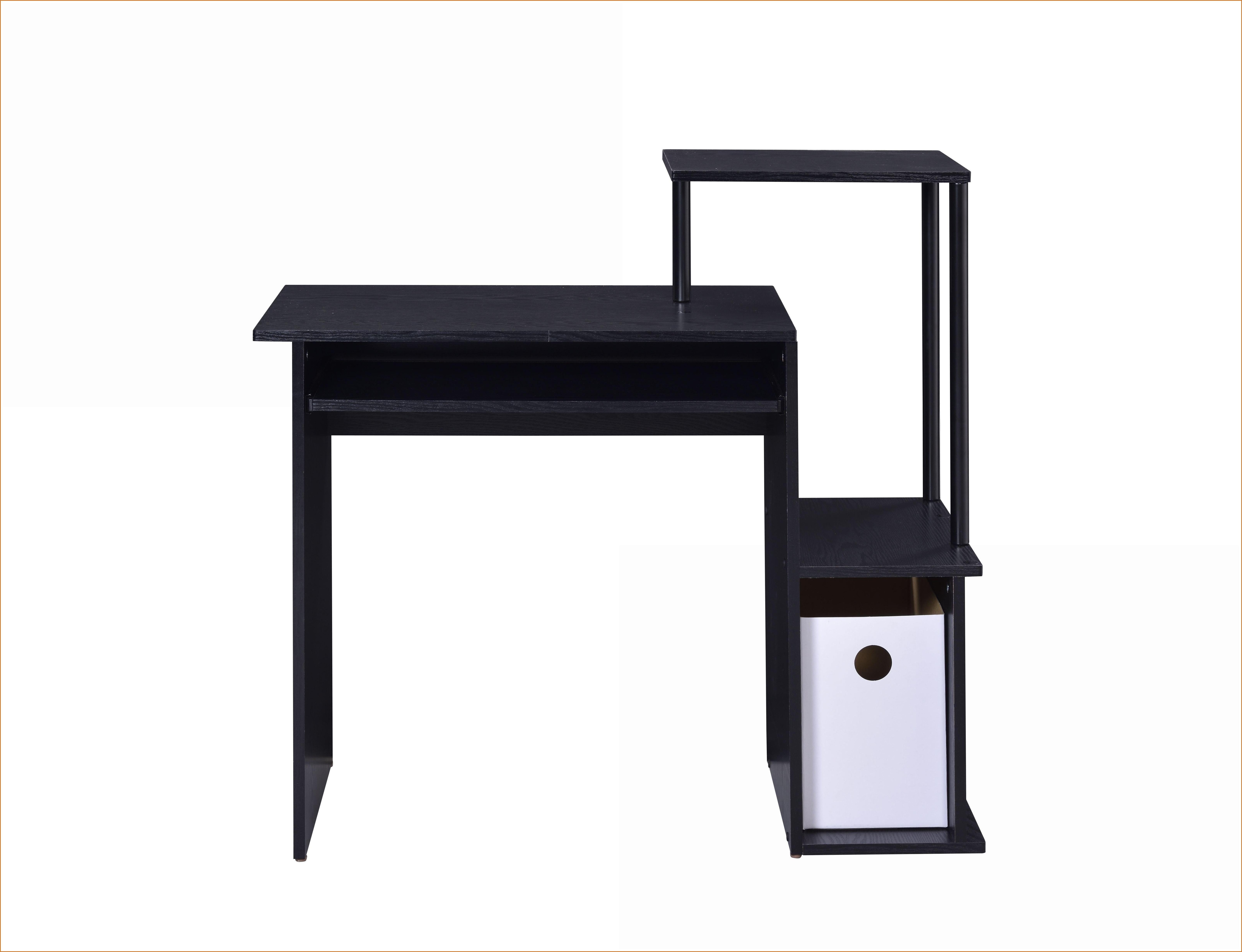 Desks, Modern Black Computer Desk with Keyboard Tray, Storage & Shelf | Black | Metal & Synthetic Wood
