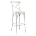 thumbnail image 2 of Modway Gear 43.5" Modern Style Elm Wood X-brace Back Bar Stool in White Finish, 2 of 10