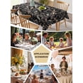 thumbnail image 5 of Boho Black Floral Table Cloth, Farmhouse Botanical Vintage Paisley Flower Waterproof Tablecloth for Square Tables, Reusable Washable Fabric Table Cover for Restaurant Kitchen Dining Tables 60"x60", 5 of 6