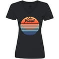 thumbnail image 3 of Inktastic Lake Powell Retro Sunset Women's V-Neck T-Shirt, 3 of 5