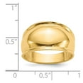 thumbnail image 3 of 14K Yellow Gold Ring Band Themed Ridge-edged Dome, 3 of 5