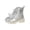 Silver, variant on Girls Ankle Leather Boots Cute Bow Lace Up Side Zipper Fall Winter Fashion Casual Boots Beige Size 3 Little Kid