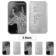 ASAHI INDUSTRY Lot of 5 - 1 oz Asahi American Reserve Columbia Goddess Silver Bar .999 Fine