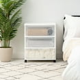 thumbnail image 2 of IRIS 3 Drawer Wide Storage Drawer Cart with Caster Wheels, White/Clear, 2 of 9